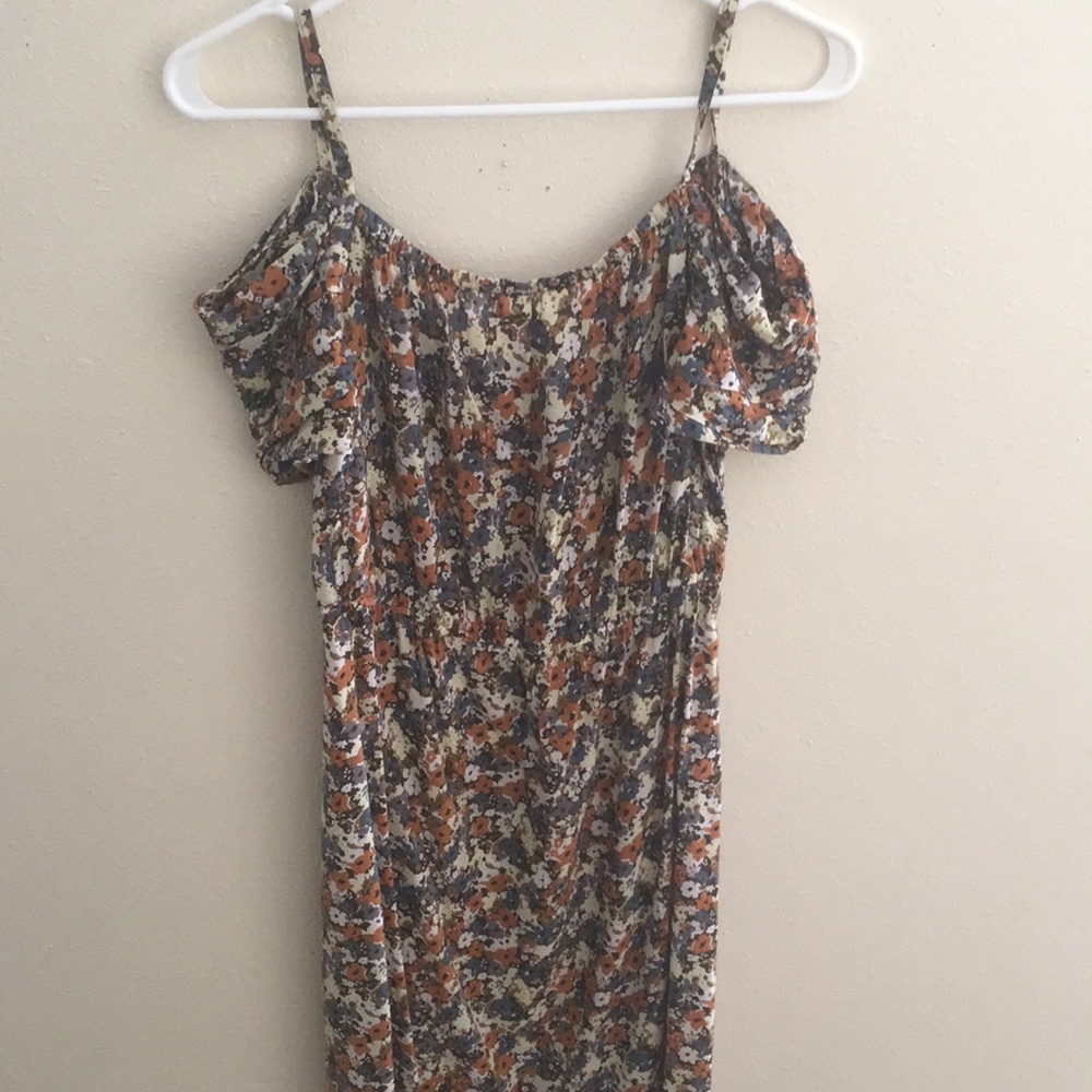 Cold Shoulder/Spaghetti Strap Floral Dress